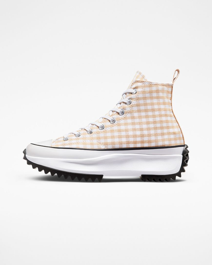 Zapatos Plataforma Converse Run Star Hike Gingham Altas Hombre Beige Blancas Negras | PE P574LE